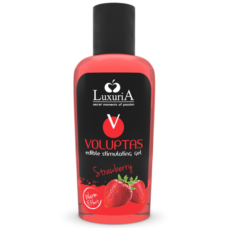 Gel de masaje comestible Intimateline Luxuria Voluptas de fresa, 100 ml