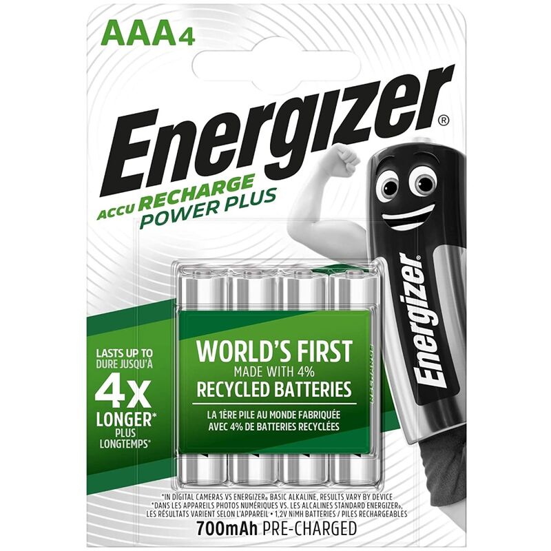 Pilas recargables AAA de 700 mAh, hasta 1000 ciclos de vida útil ENERGIZER