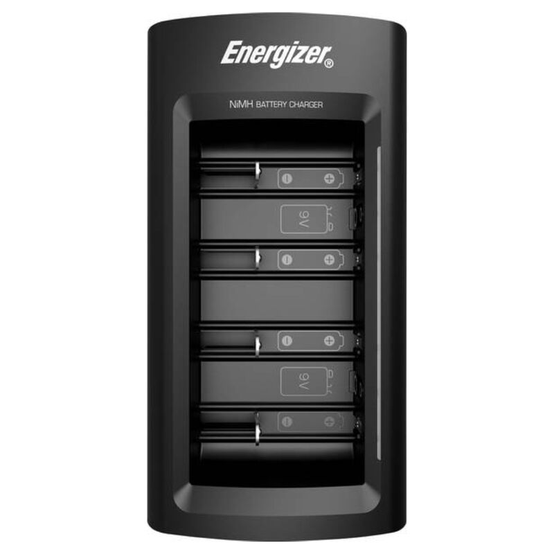 Cargador universal de pilas recargables con pantalla LCD para AA, AAA, C, D y 9 V ENERGIZER