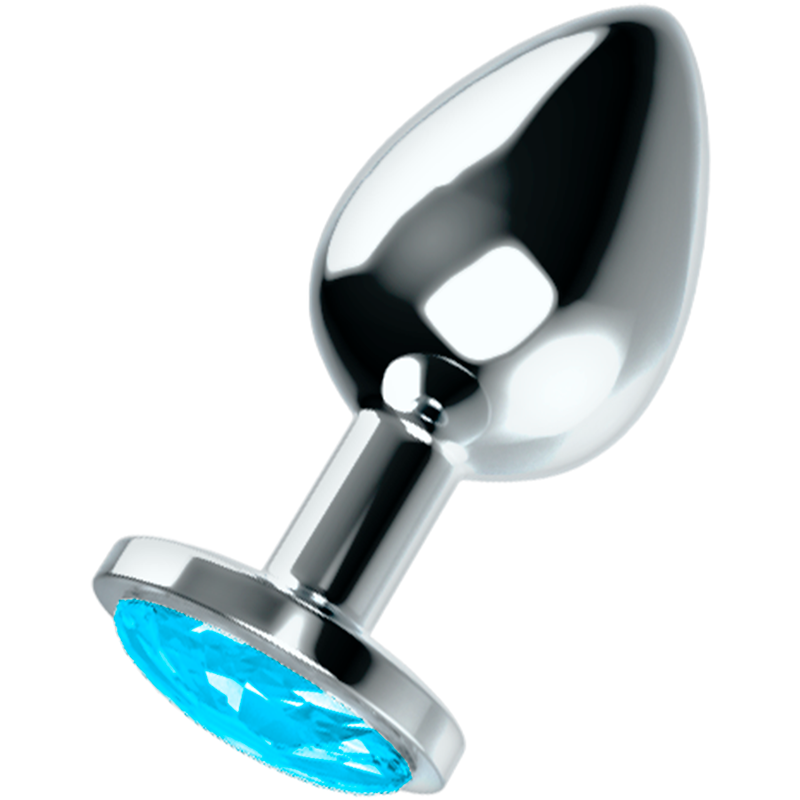 Plug anal de acero inoxidable de 8 cm con cristal pesado y base de seguridad OHMAMA