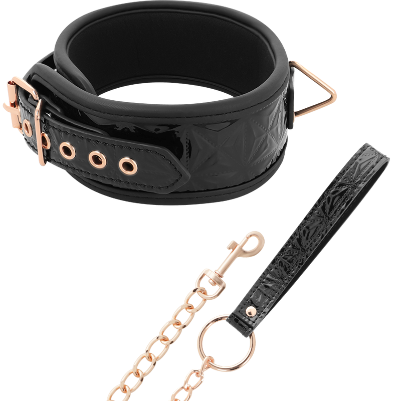 Collar BDSM BEGME Black Edition de cuero vegano