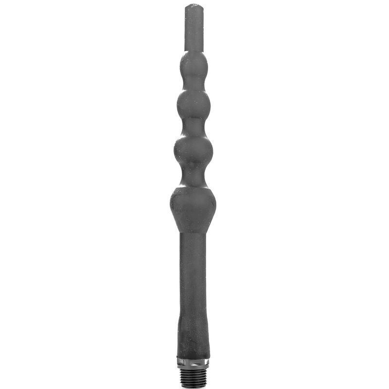 Ducha anal ALL BLACK de silicona con tubo flexible y adaptador