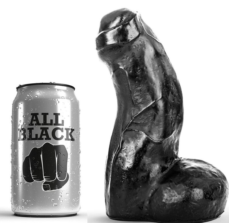 ALL BLACK Realistic Dong, dildo realista, 17 cm