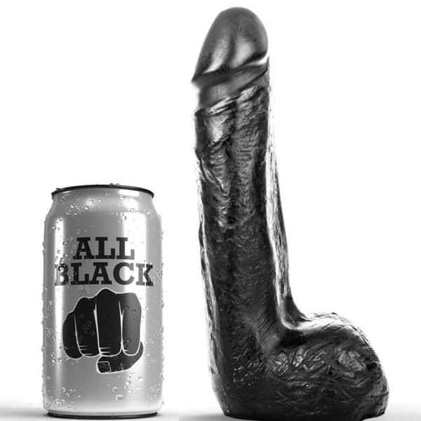 Dildo realista ALL BLACK de TPR, 20 cm
