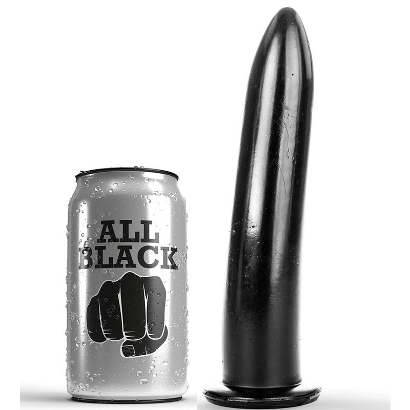 Dildo ALL BLACK liso con punta afilada