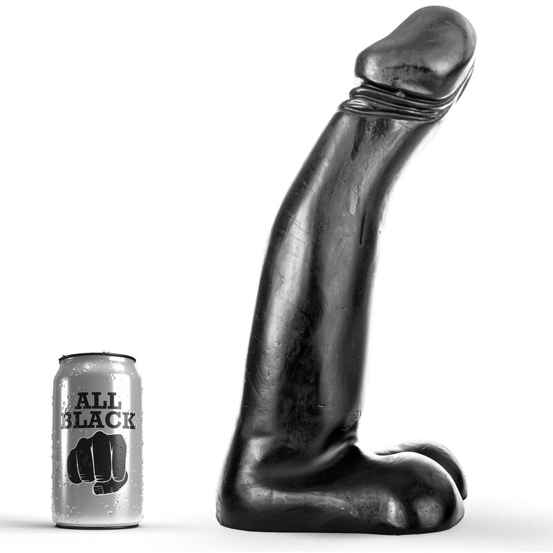ALL BLACK consolador realista, 29 cm