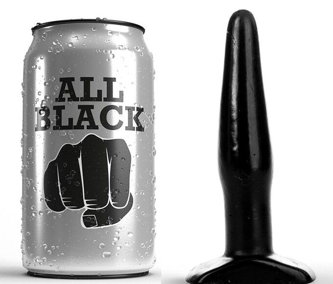 Plug anal ALL BLACK de PVC, 11 cm