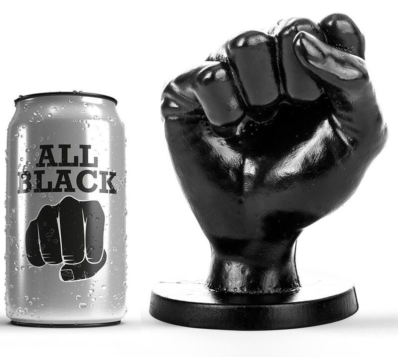ALL BLACK Plug anal con forma de puño, 14 cm