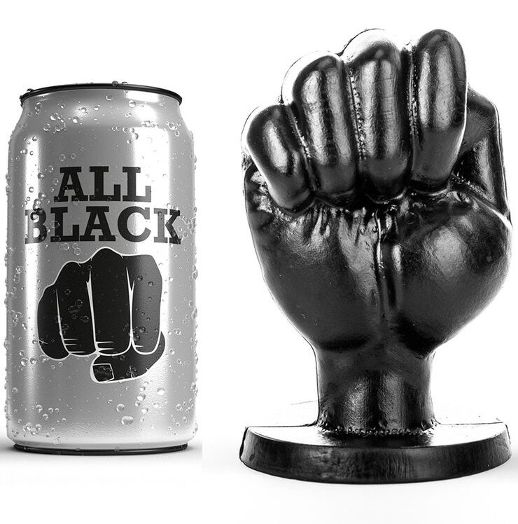 Plug anal ALL BLACK con forma de puño, 13 cm