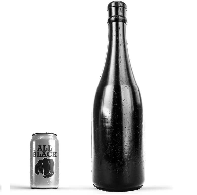 Plug anal ALL BLACK con forma de botella de champán, 39,5 cm
