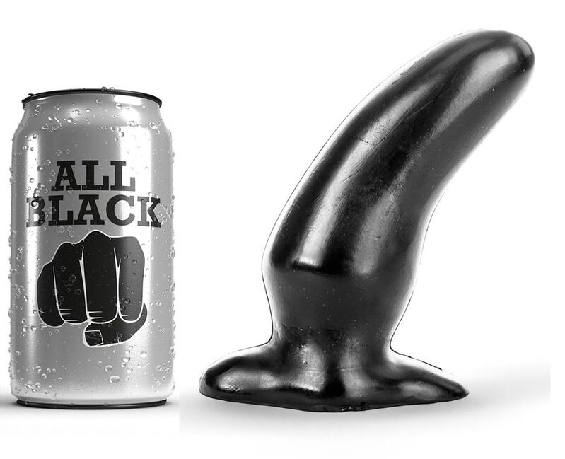 Plug anal ALL BLACK, curvado, 13 cm