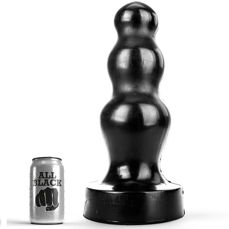 ALL BLACK Big plug anal de PVC, 38 cm