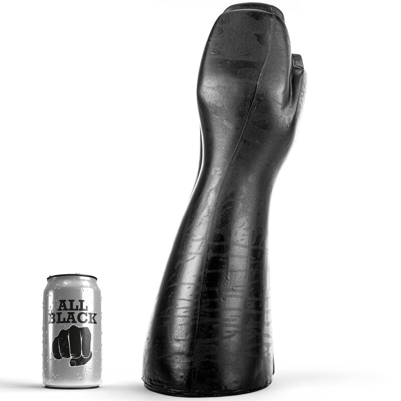 Dildo ALL BLACK con forma de mano, 39 cm