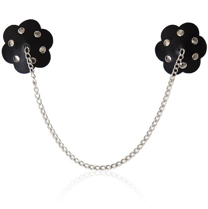 OHMAMA FETISH cubrepezones con forma de flor y cadena