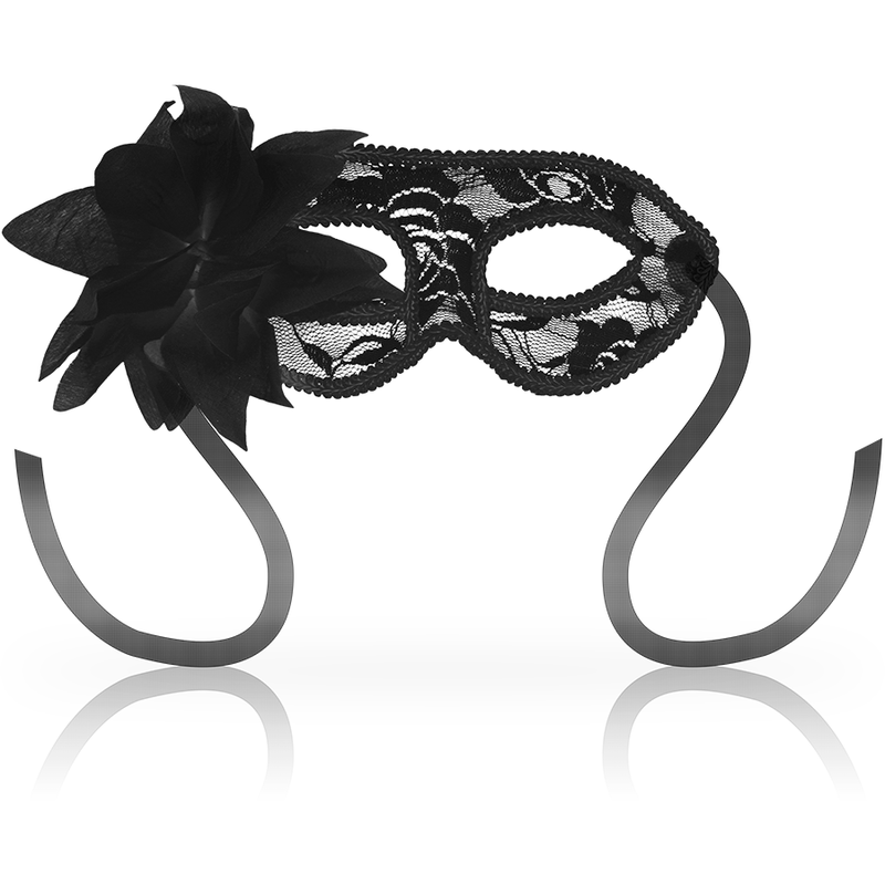 Antifaz OHMAMA con encaje y flor, negro