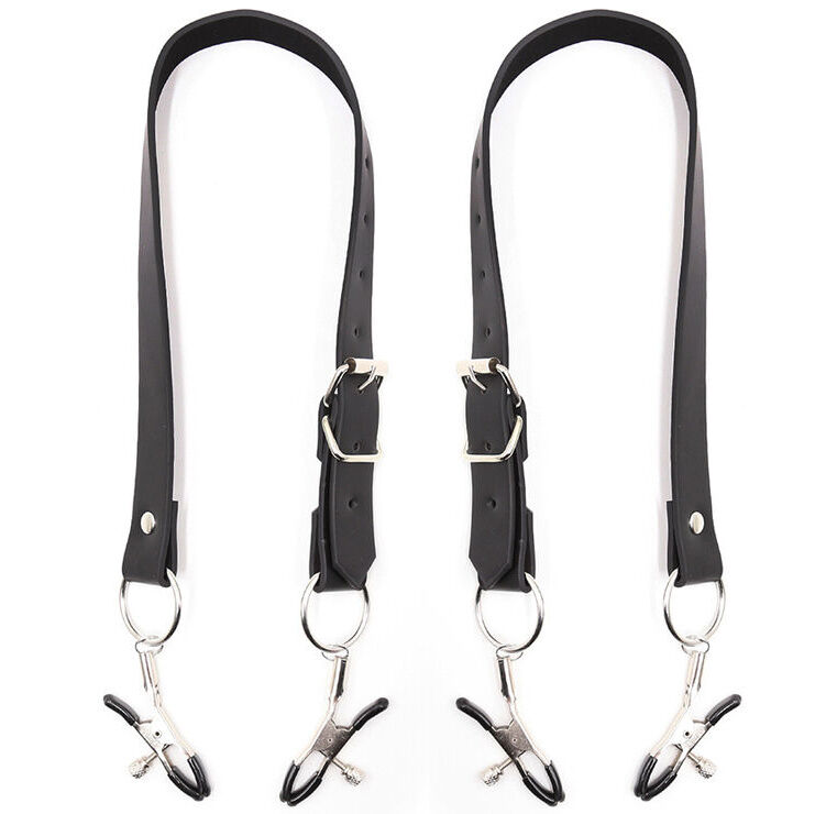 Pinzas para pezones OHMAMA FETISH con correas para las piernas
