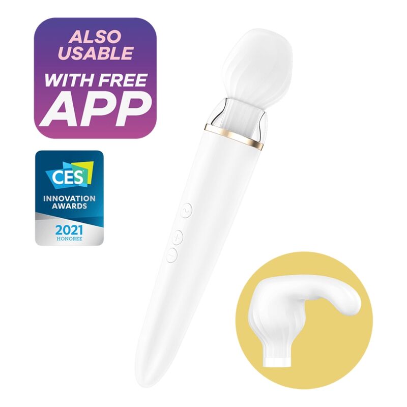 Vibrador con app Satisfyer Double Wander, blanco