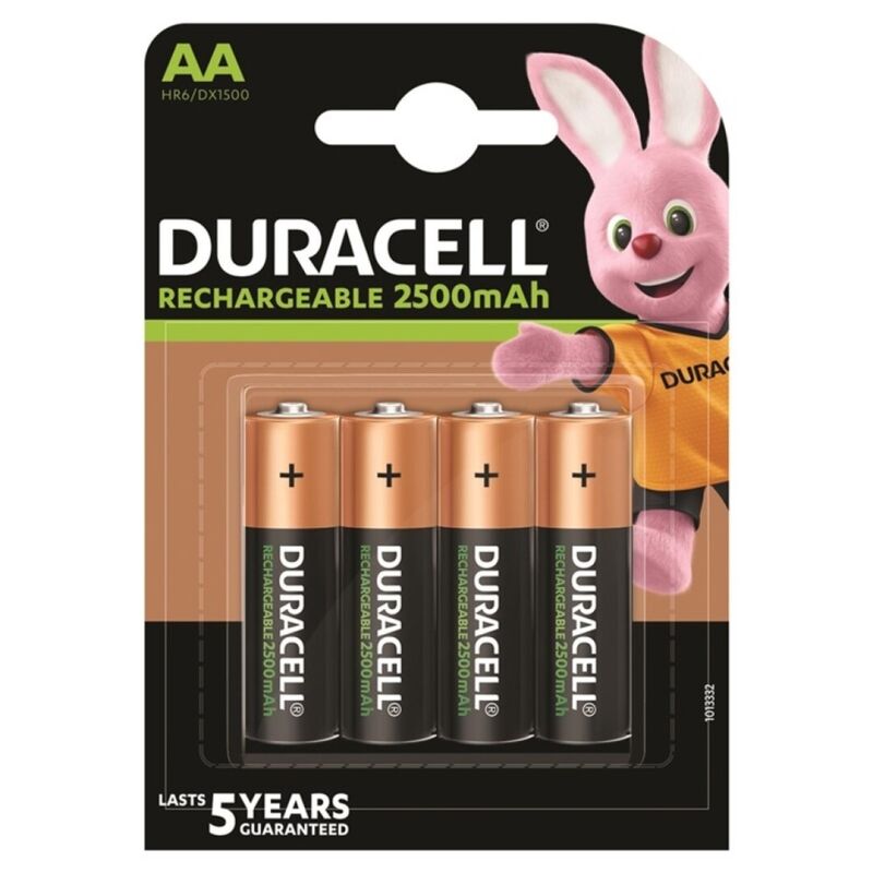Pilas recargables AA de 2500 mAh y alta capacidad para dispositivos de uso diario DURACELL