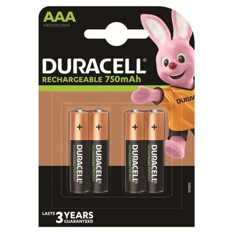 Pilas recargables AAA NiMH de 750 mAh para mandos a distancia y juguetes DURACELL