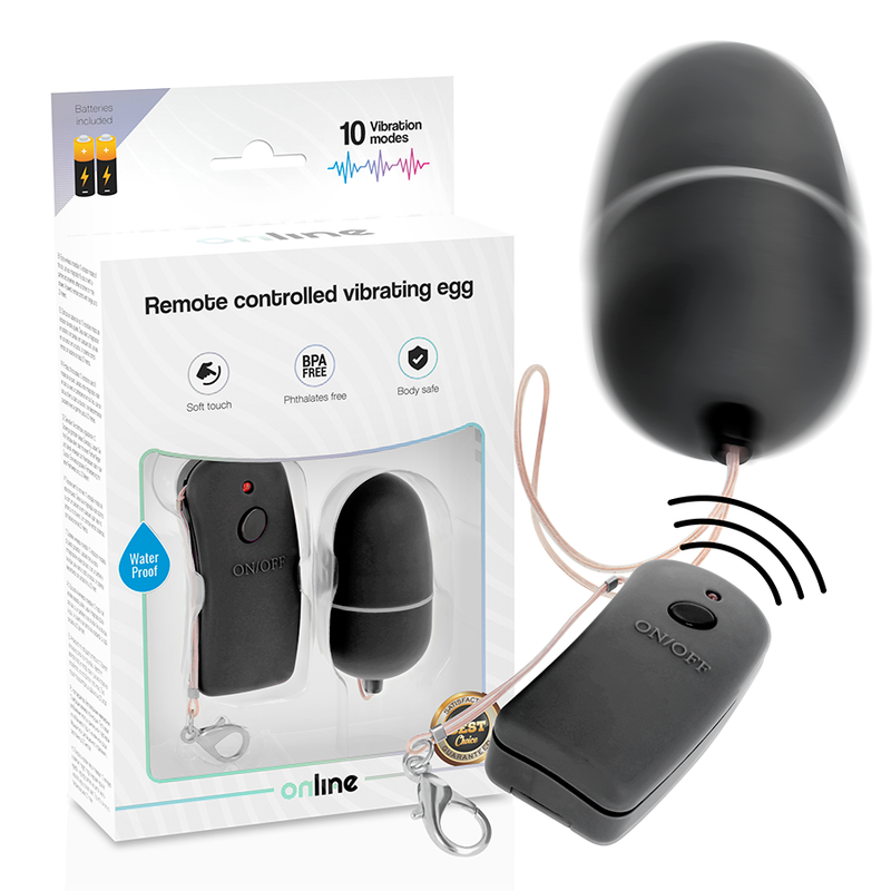 Huevo vibrador ONLINE con mando a distancia, negro