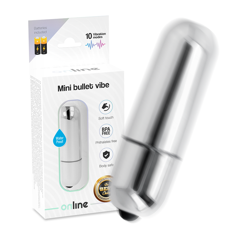 ONLINE Mini Bullet Vibe Silver vibrador para el clítoris