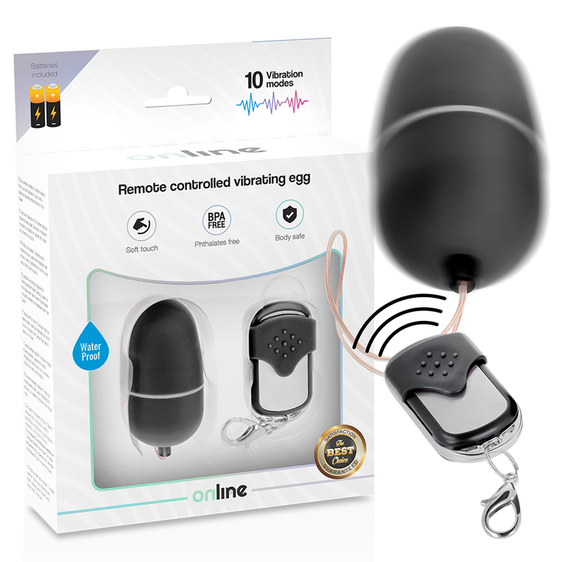 Huevo vibrador ONLINE con mando a distancia, negro