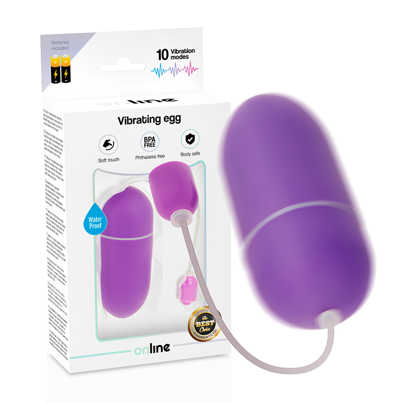 Huevo vibrador ONLINE de silicona, morado
