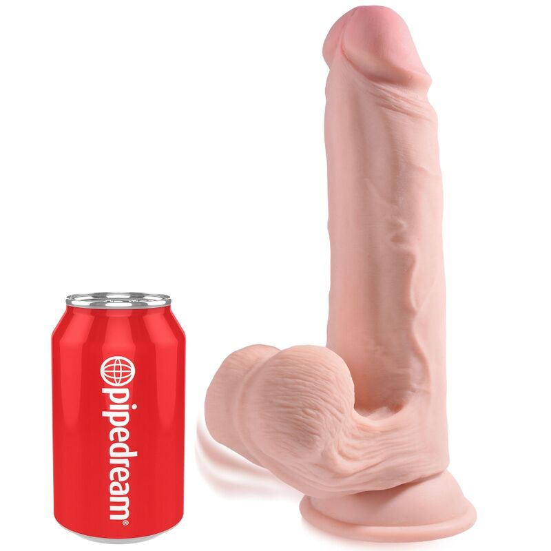 Dildo KING COCK Plus 3D con ventosa, 20,3 cm