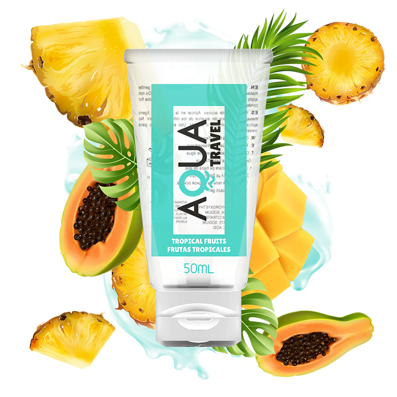 AQUA TRAVEL lubricante con sabor a frutas tropicales, 50 ml