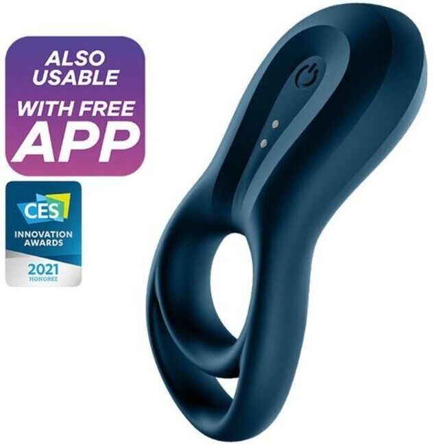 Anillo vibrador para el pene Satisfyer Epic Duo con app, azul
