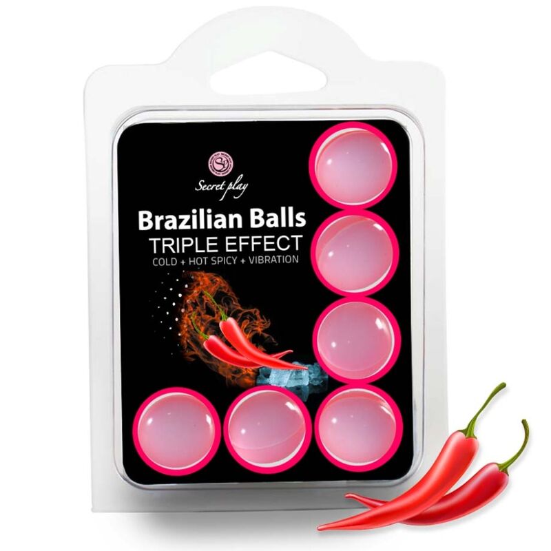 Bolas de masaje SECRETPLAY Triple Effect, 6 unidades