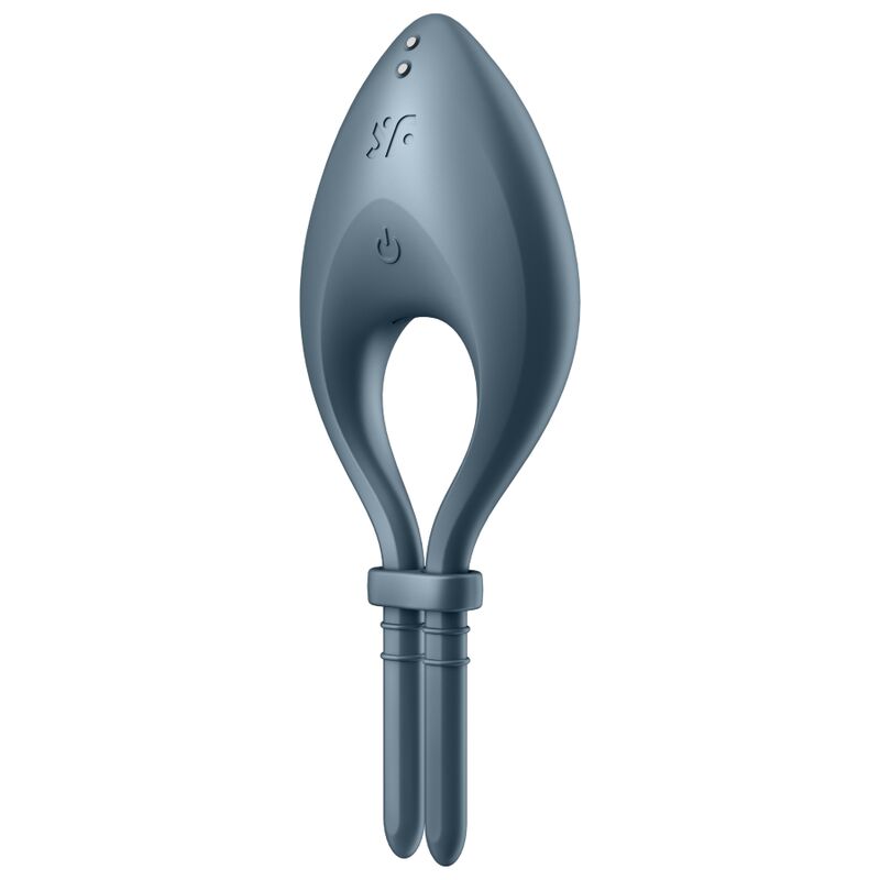Anillo vibrador para el pene Satisfyer Bullseye con control por app, gris