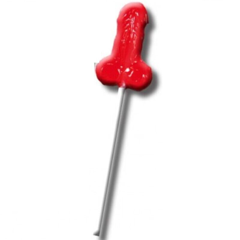 DIABLO GOLOSO Piruleta de fresa con forma de pene