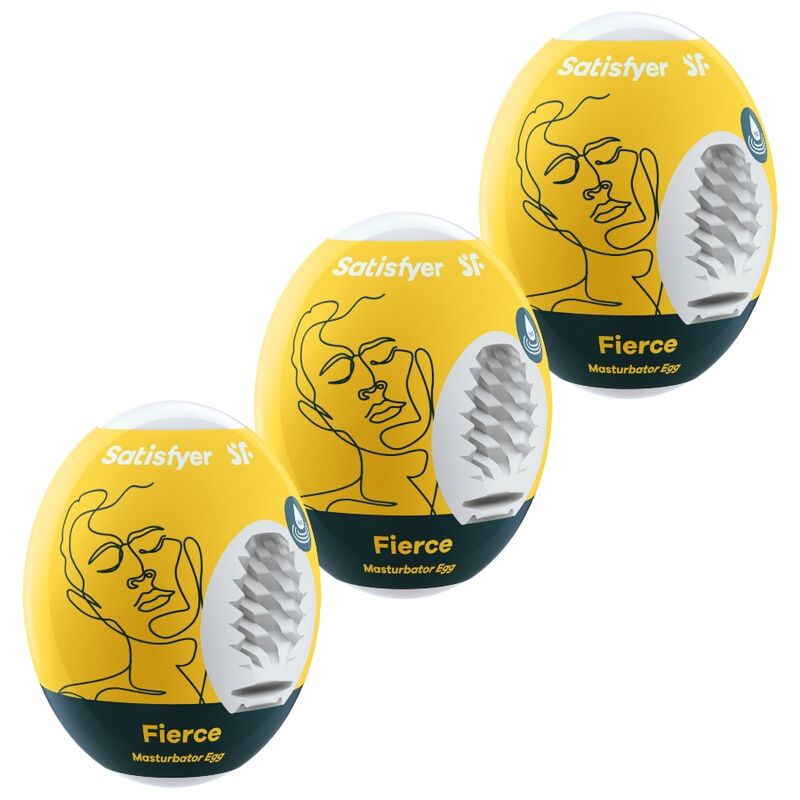 Huevos masturbadores Satisfyer Fierce para hombres, set de 3