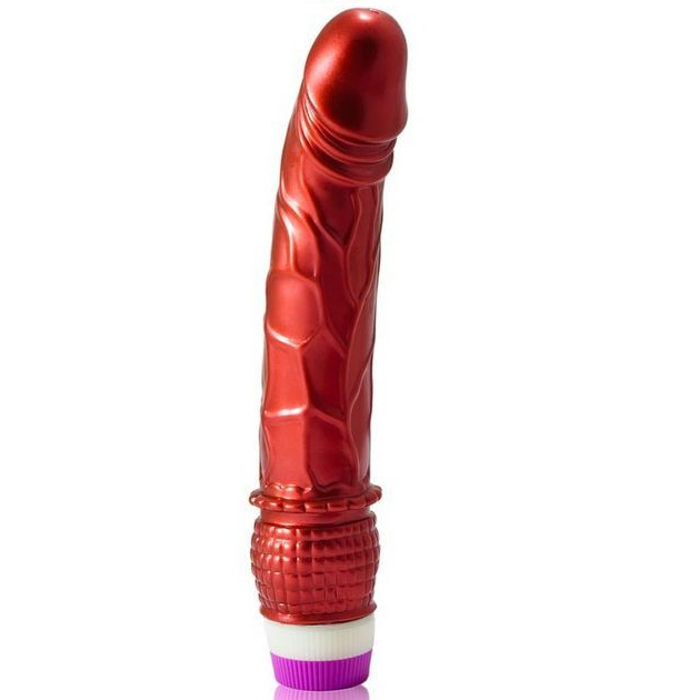 Vibrador realista BAILE, rojo, 23 cm