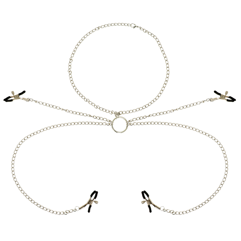 Pinzas para pezones OHMAMA FETISH con collar de cadena