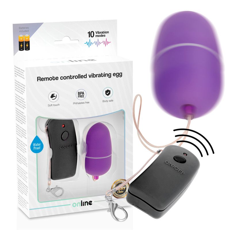 Huevo vibrador ONLINE con mando a distancia, morado