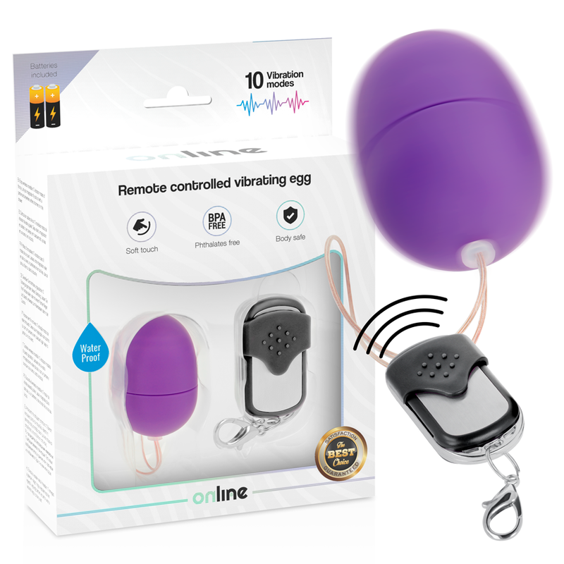 Huevo vibrador ONLINE con mando a distancia, morado