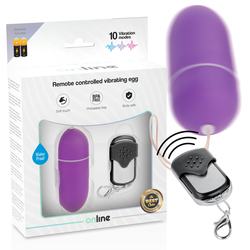 Huevo vibrador ONLINE con mando a distancia, lila