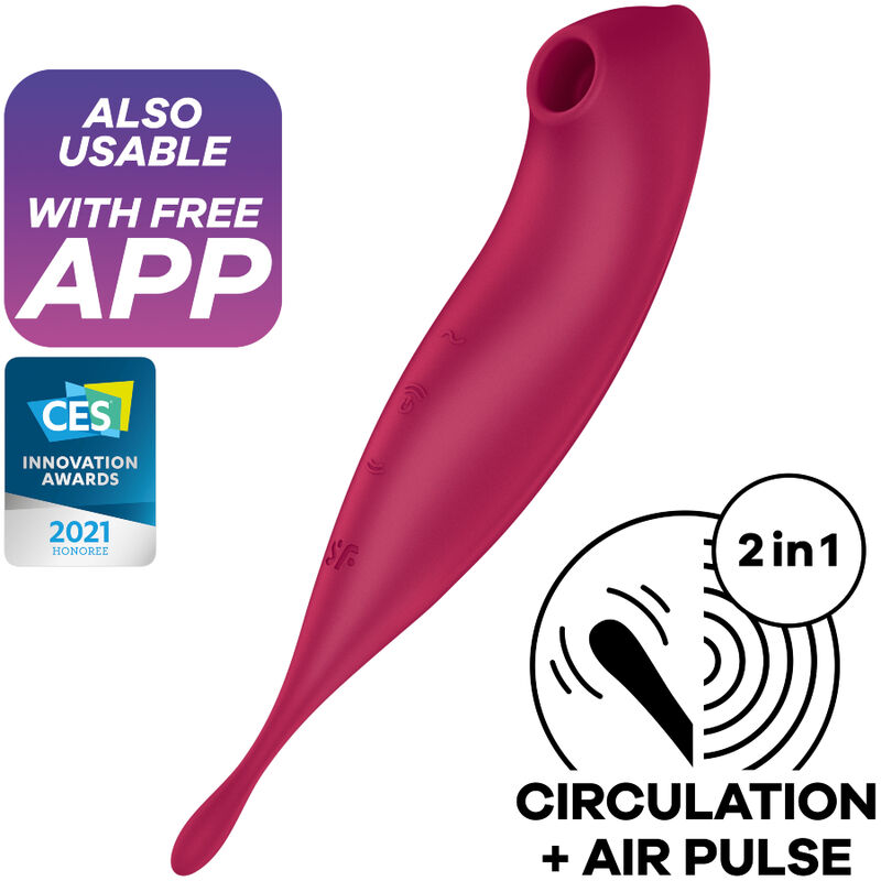 Vibrador de clítoris con ondas de presión y 2 motores para ajustar la intensidad mediante app SATISFYER