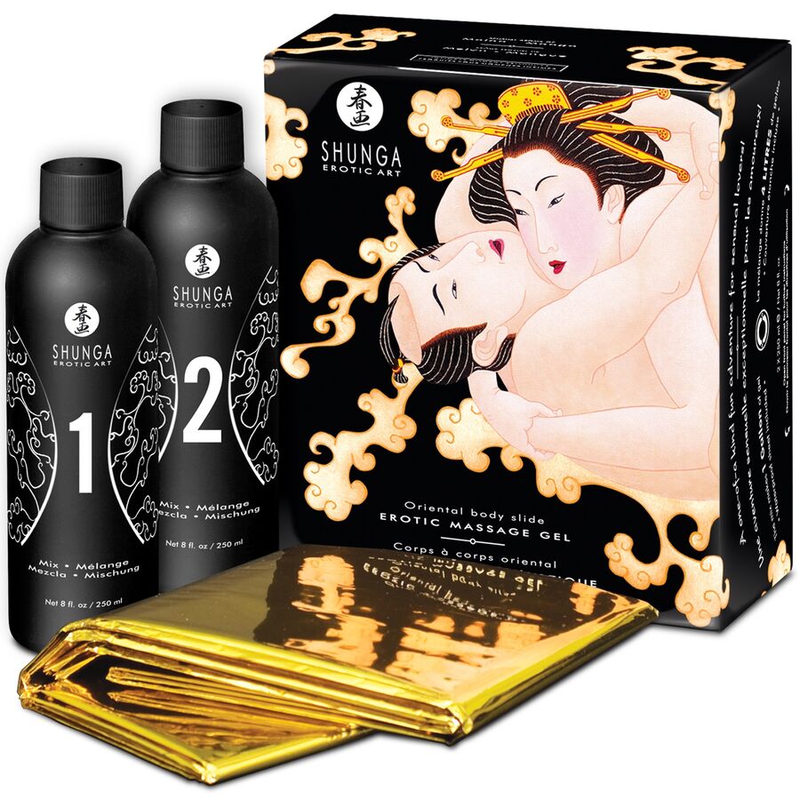 Set de regalo Shunga para masaje de melón y mango