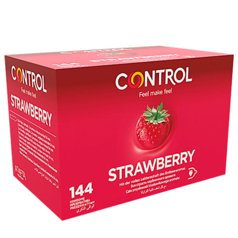 Preservativos Control Adapta con aroma a fresa, 144 unidades