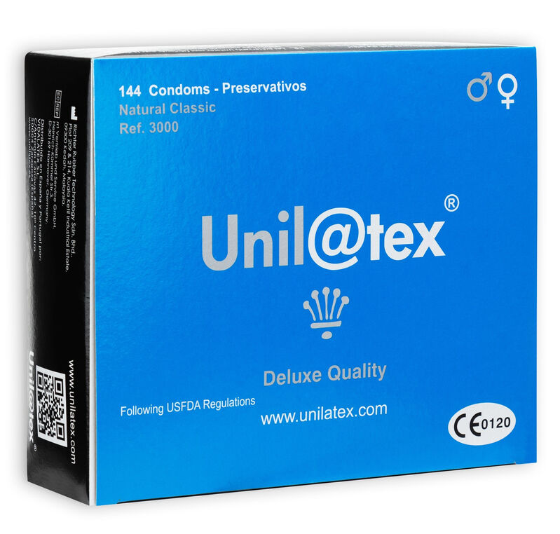 Preservativos estándar UNILATEX Natural, 144 unidades