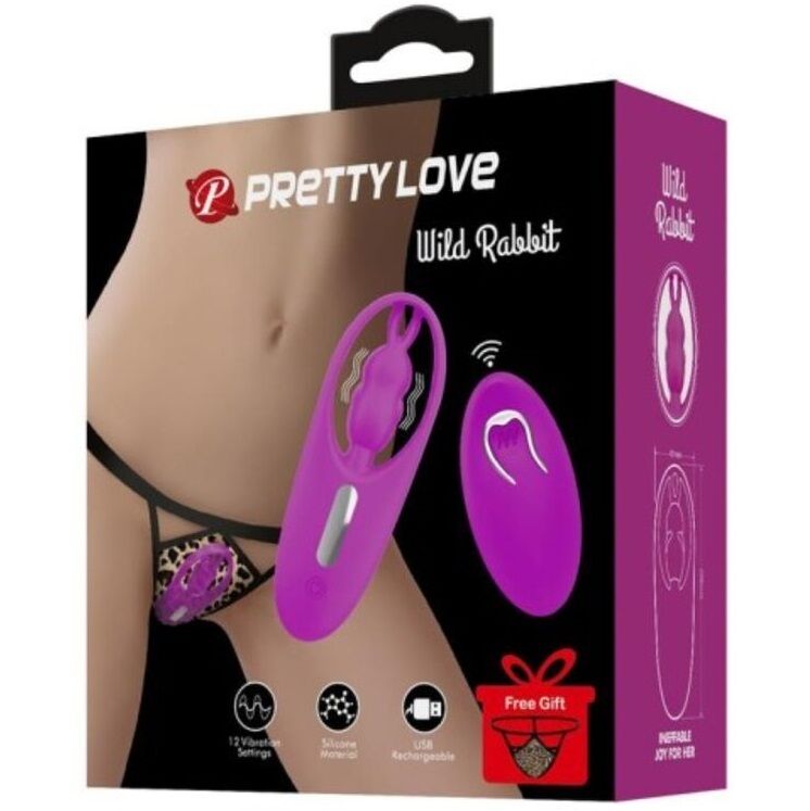 Pretty Love Wild Rabbit vibrador para ropa interior, morado