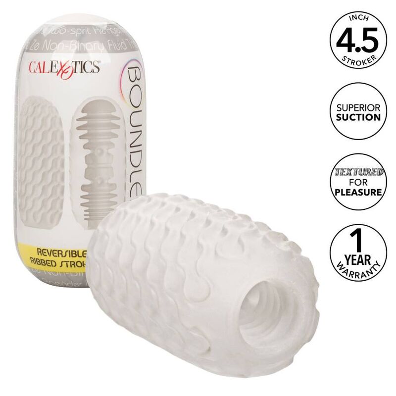 CalExotics Reversible Ribbed Stroker con dos texturas