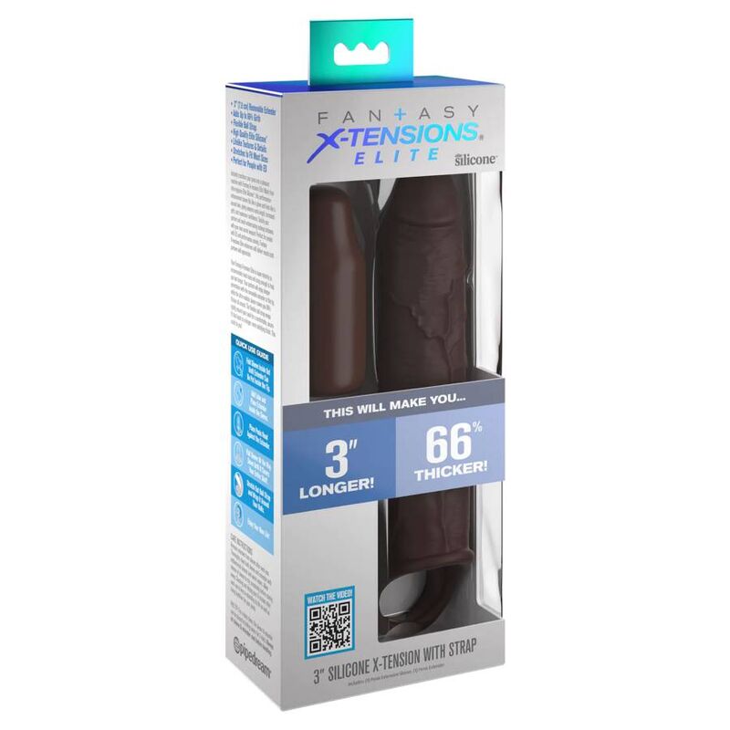 Funda para pene Fantasy X Tensions Elite con banda, marrón
