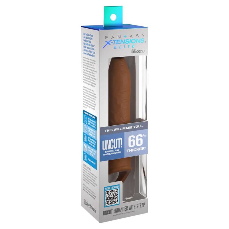 Fantasy X Tensions Uncut funda para pene con banda escrotal, caramelo