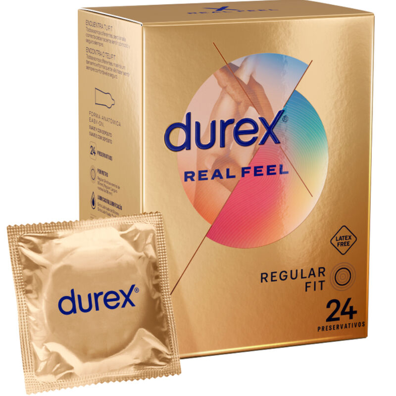 Preservativos Durex RealFeel sin látex, 24 unidades