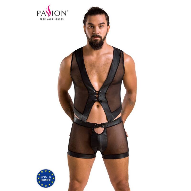 Conjunto de lencería masculina PASSION William, negro