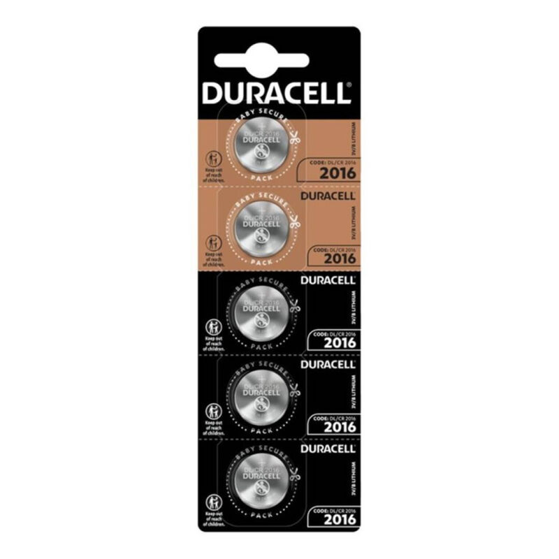Pila de botón CR2016 de litio de 3 V y larga duración DURACELL